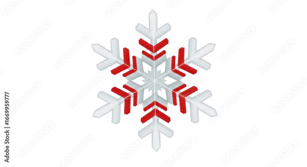 Obraz premium Isolated Red and White Snowflake Design