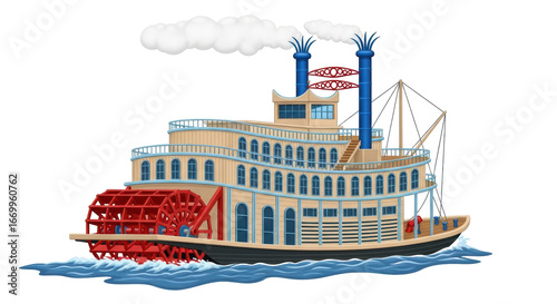 Plakat Isolated Steamboat