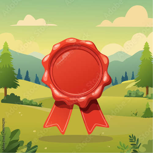 Red blank seal wax vector