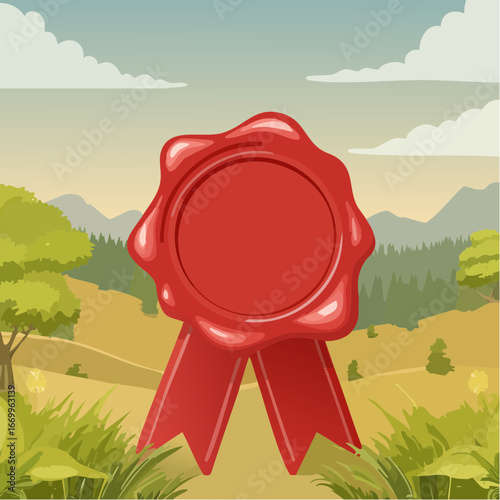 Red blank seal wax vector