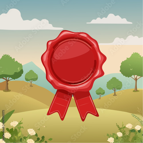 Red blank seal wax vector