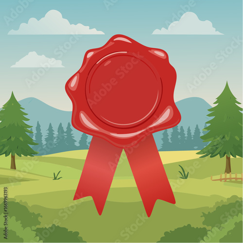 Red blank seal wax vector