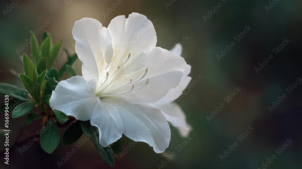Obraz premium Close-up of a white flower with multiple layers of petals. the petals are arranged in a star-like pattern, with the center being the largest and the outermost layer being the smallest.