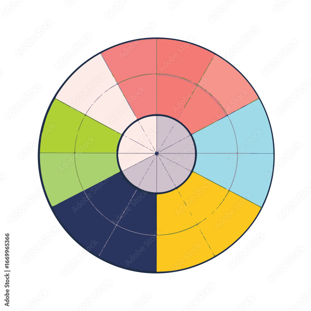Obraz premium Circular infographic color wheel chart design