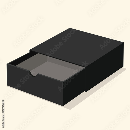Sleek black drawer open, offering minimalist storage solutions for modern homes and offices with clean design