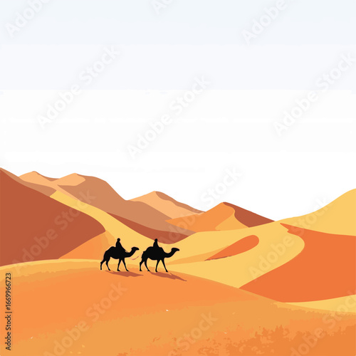 Desert sand dunes under bright sunlight