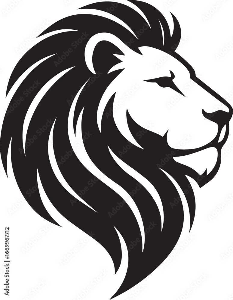 Fototapeta premium lion vector in black and white