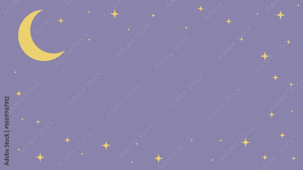 Naklejka premium Cute and elegant simple background of the moon and stars