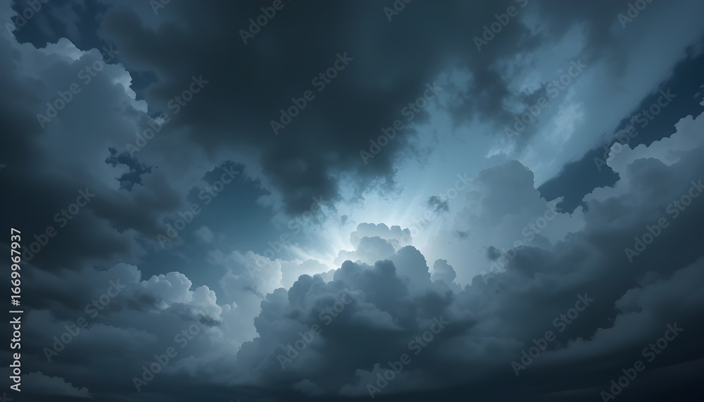 Obraz premium Dramatic Stormy Sky with Dark Clouds Gathering Before Rain