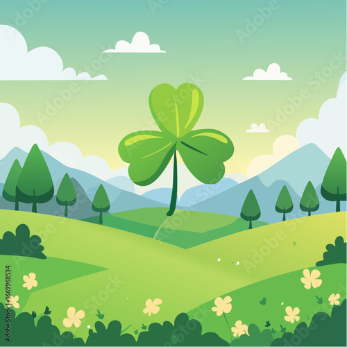 Flat shamrock icon VECTOR