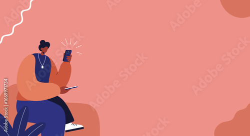 Engaged person using a smartphone and tablet, showcasing modern communication and digital lifestyle. Ideal for technology, social media, or online content.