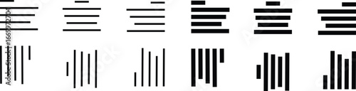 Align line icon set with solid black and outline vector illustration style. Collection of text alignment, justify, left, right, center, vertical, and formatting symbols for UI, UX, apps and web design