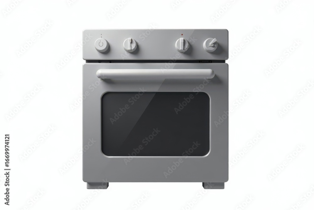 Fototapeta premium Grey oven icon, isolated on white Simple stovetop gas oven symbol , clean, silhouette, sign