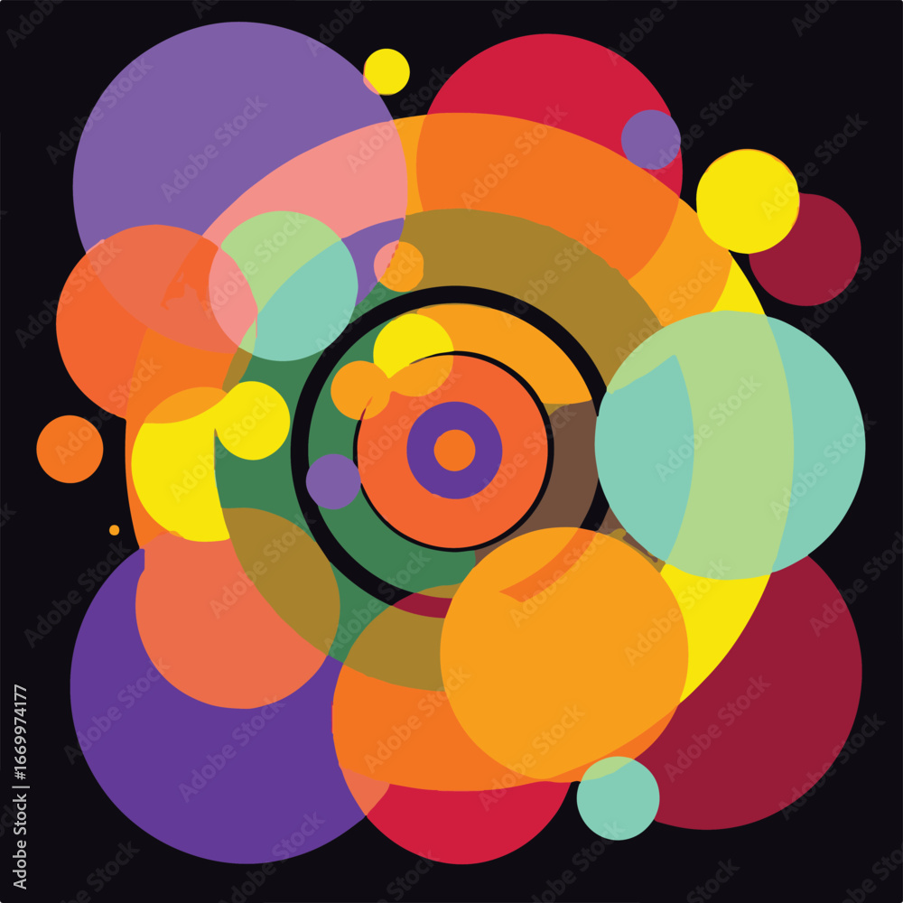 Obraz premium Abstract bright colorful geometric circles pattern