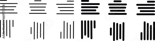 Align line icon set with solid black and outline vector illustration style. Collection of text alignment, justify, left, right, center, vertical, and formatting symbols for UI, UX, apps and web design
