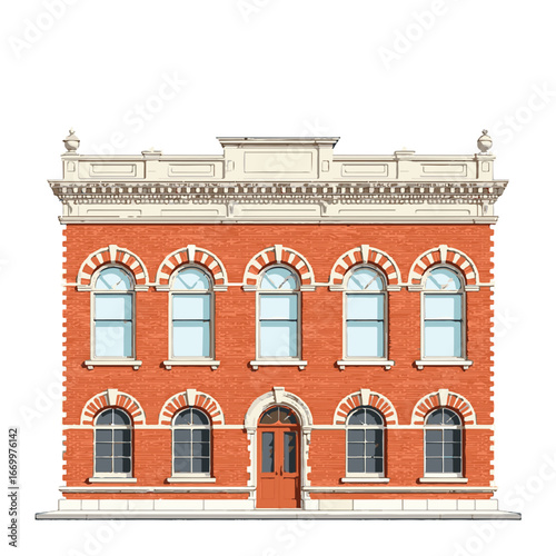 Historic old building with red facade