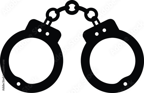 Flat handcuffs vector icon.