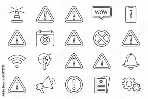 set of icons of camping