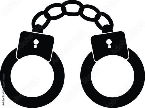 Open lock handcuffs vector icon.