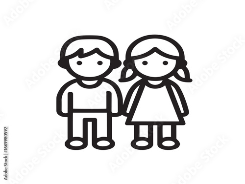 Playful Children Icon in Modern Clean Minimal Vector Illustration Design