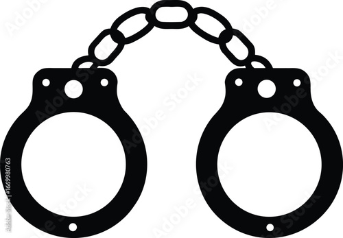 Police handcuffs vector icon.