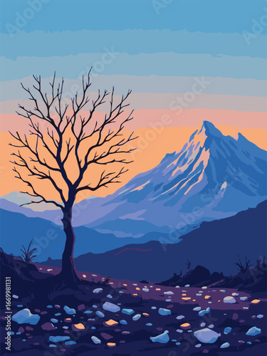 Snowy Mountain Peak