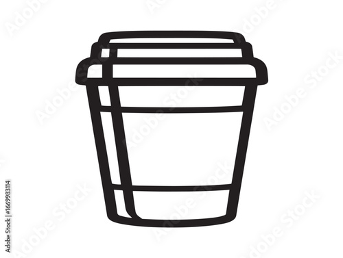 Elegant Coffee Cup Icon in Minimal Clean Vector Artwork Illustration