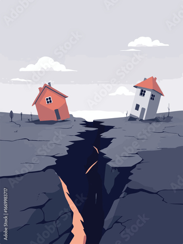 City Buildings Damaged by Earthquake