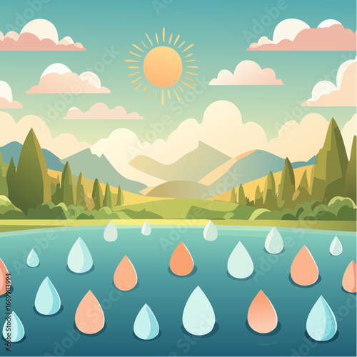 Repetitive background with tear shape elements vector