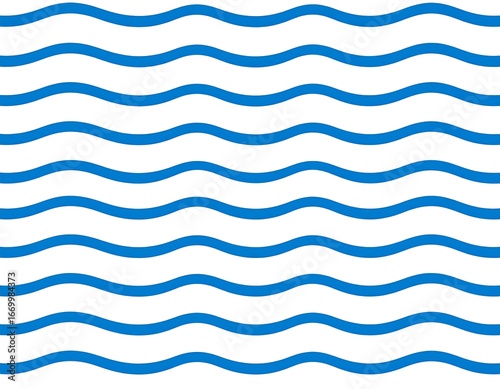 Simple repeating blue wavy lines on white