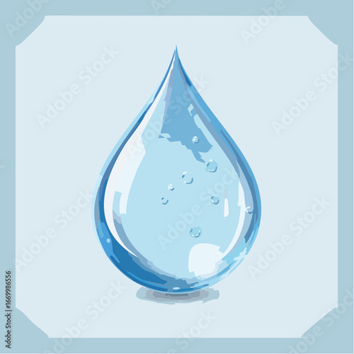 Transparent water drop set vector