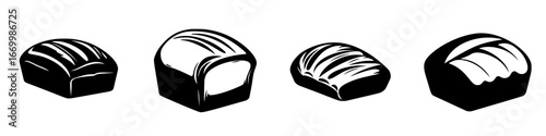 Different types of bread loaves showcased in a minimalist design for culinary art enthusiasts