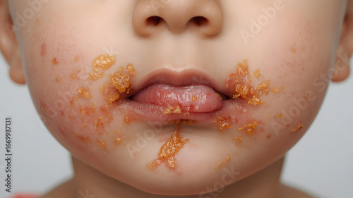 Clinical Close-Up of Impetigo on Child’s Face