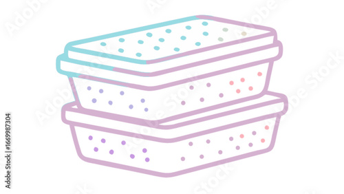 Two pastel storage containers stacked neatly, perfect for organization and decluttering, a modern touch for home decor and functional design, originally a scalable vector graphic