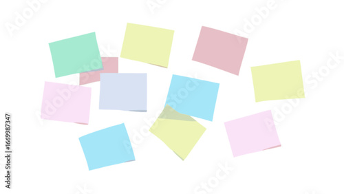 Brainstorming creative ideas with pastel sticky notes, perfect for organization and project planning, adding a touch of color and clarity to collaborative workflows, originally a vector graphic
