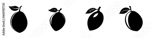 Fruits displayed in a simple, striking manner emphasizing the shapes and leaves during a minimalist design composition