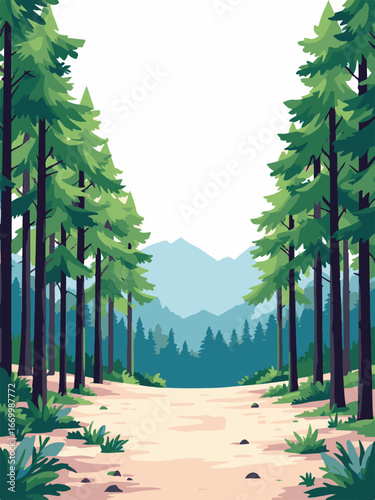 pine forest in the morning