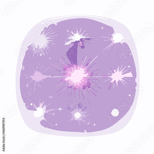 Set of different sparkling violet light effects