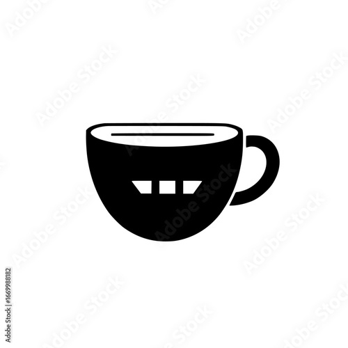 Stylish black coffee cup design on a clean white background showcasing modern minimalism and elegance in drinkware