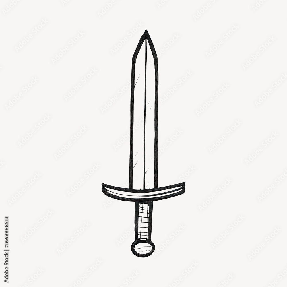 Fototapeta premium Simple black and white sword