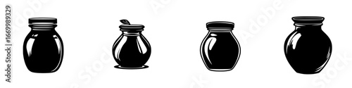 Various jars of different shapes and sizes are displayed on a plain background emphasizing their unique designs and silhouettes