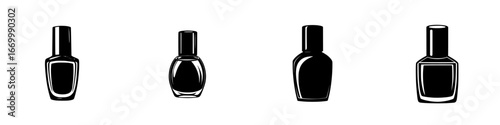 Various nail polish bottles in different shapes and sizes displayed on a clean surface for beauty enthusiasts and professionals