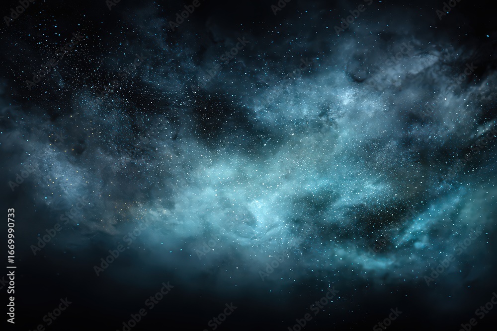 Fototapeta premium Dark Blue Space Nebula Background With Stars