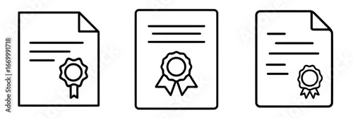 A contract icon in line art style suitable for use on apps and websites