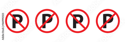 No parking sign. gate warning sign. Safety signs. Warning highway limit speed