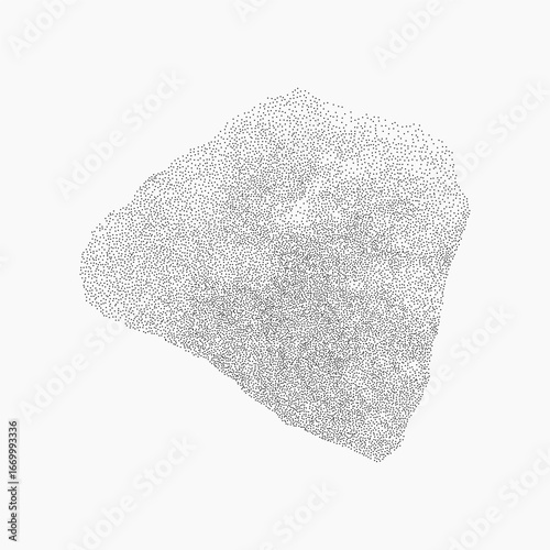 Pointed mineral and solid crystal masses. Stipple and halftone blend, threshold accents, faded print texture.