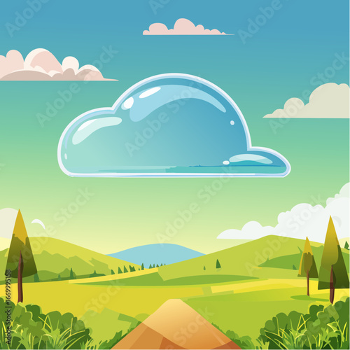 Glass cloud shape vector