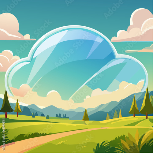 Glass cloud shape vector