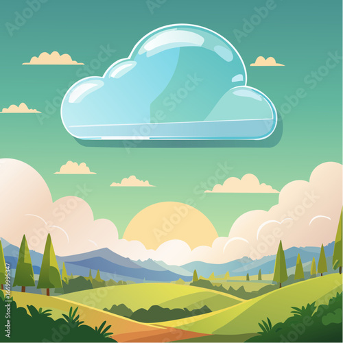 Glass cloud shape vector