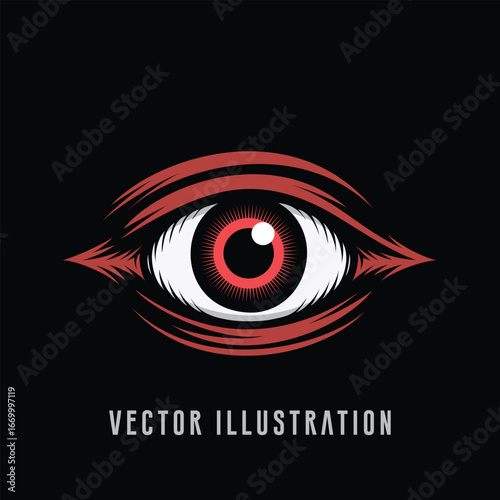 Abstract Red Eye Vector Illustration